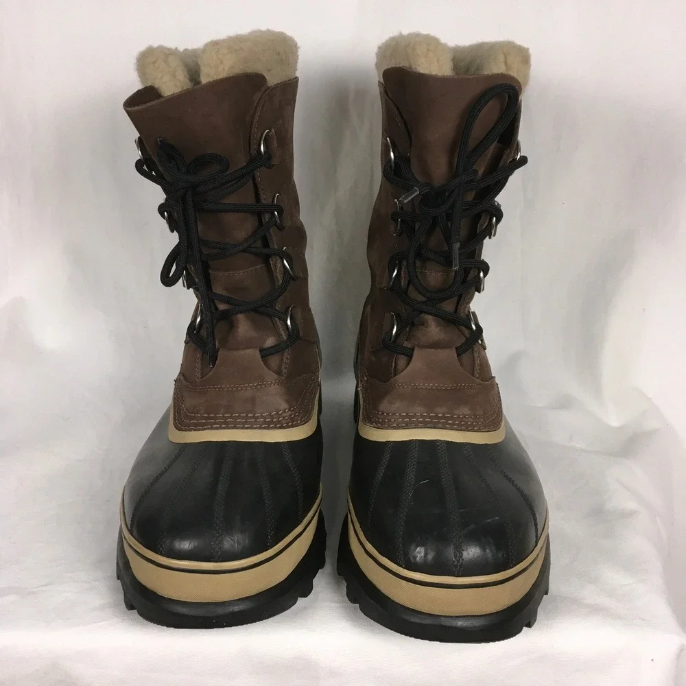 Sorel Caribou Men's Snow Winter Boots Duck Leather Sherpa Lining‎ Size 15